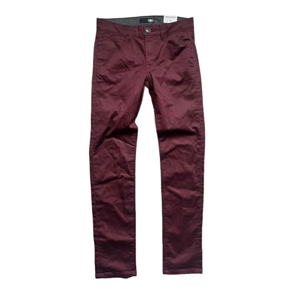 NWT Mens GBG Ledger Solid Sateen Straight Leg Pants in Cherry Wood - Sz 28